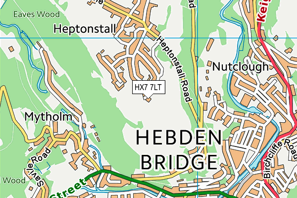 HX7 7LT map - OS VectorMap District (Ordnance Survey)