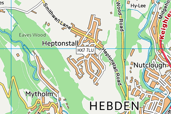 HX7 7LU map - OS VectorMap District (Ordnance Survey)