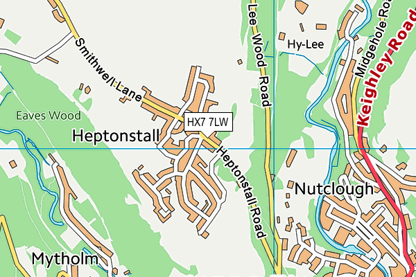 HX7 7LW map - OS VectorMap District (Ordnance Survey)