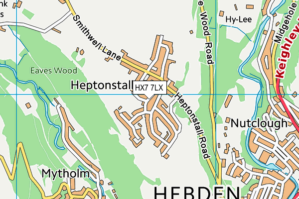 HX7 7LX map - OS VectorMap District (Ordnance Survey)
