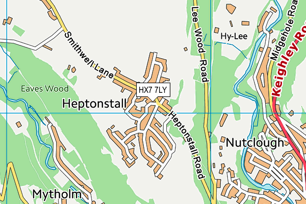 HX7 7LY map - OS VectorMap District (Ordnance Survey)