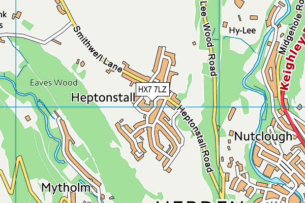 HX7 7LZ map - OS VectorMap District (Ordnance Survey)