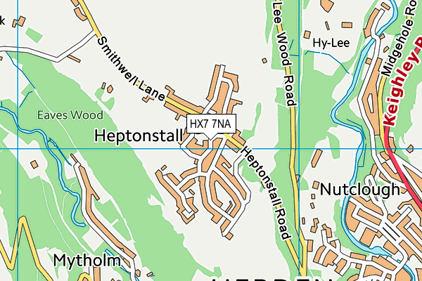 HX7 7NA map - OS VectorMap District (Ordnance Survey)