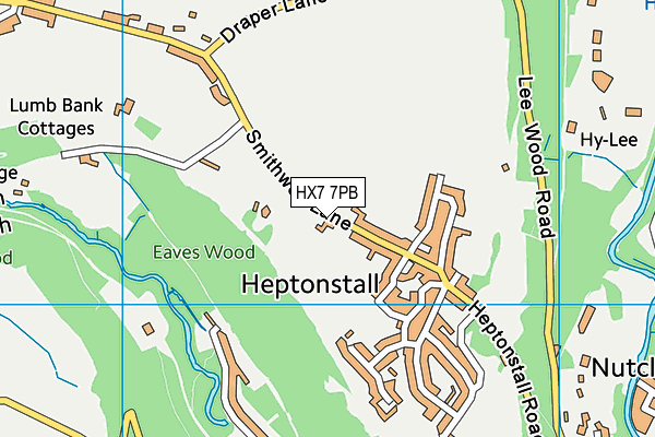 HX7 7PB map - OS VectorMap District (Ordnance Survey)