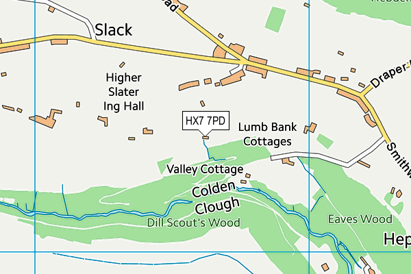 HX7 7PD map - OS VectorMap District (Ordnance Survey)