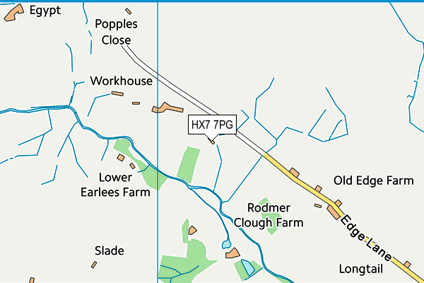 HX7 7PG map - OS VectorMap District (Ordnance Survey)