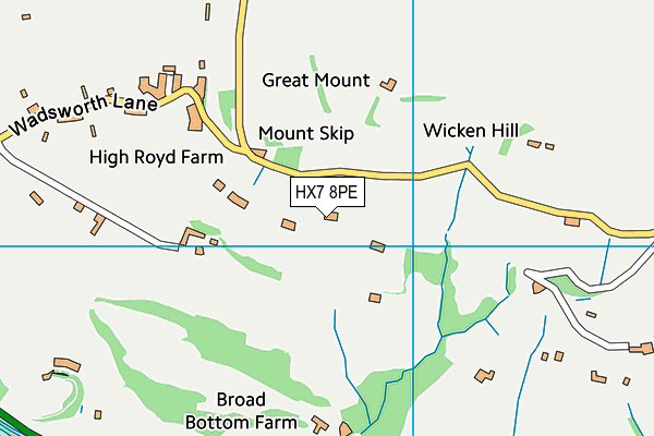 HX7 8PE map - OS VectorMap District (Ordnance Survey)