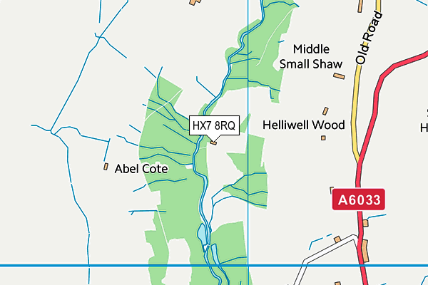 HX7 8RQ map - OS VectorMap District (Ordnance Survey)