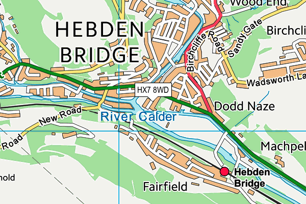 HX7 8WD map - OS VectorMap District (Ordnance Survey)