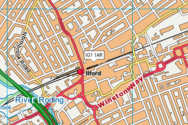 IG1 1AR map - OS VectorMap District (Ordnance Survey)