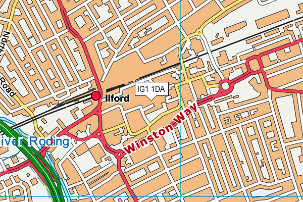 IG1 1DA map - OS VectorMap District (Ordnance Survey)