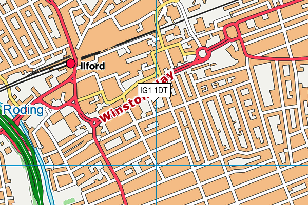 IG1 1DT map - OS VectorMap District (Ordnance Survey)