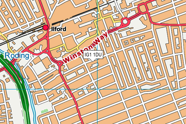 IG1 1DU map - OS VectorMap District (Ordnance Survey)