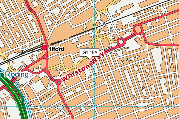 IG1 1EA map - OS VectorMap District (Ordnance Survey)