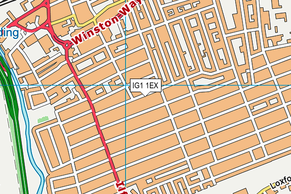 IG1 1EX map - OS VectorMap District (Ordnance Survey)