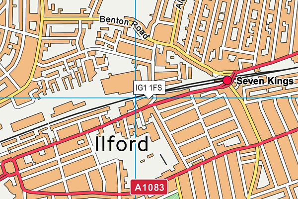 IG1 1FS map - OS VectorMap District (Ordnance Survey)