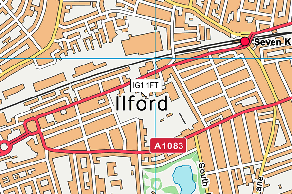 IG1 1FT map - OS VectorMap District (Ordnance Survey)