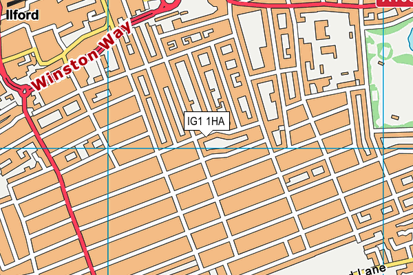 IG1 1HA map - OS VectorMap District (Ordnance Survey)