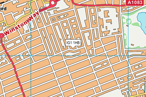 IG1 1HB map - OS VectorMap District (Ordnance Survey)