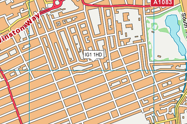 IG1 1HD map - OS VectorMap District (Ordnance Survey)