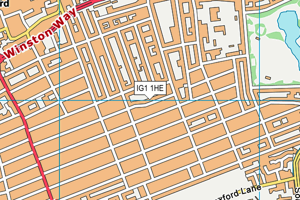 IG1 1HE map - OS VectorMap District (Ordnance Survey)