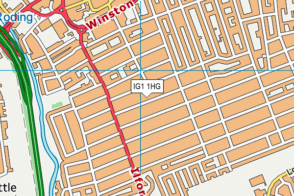 IG1 1HG map - OS VectorMap District (Ordnance Survey)