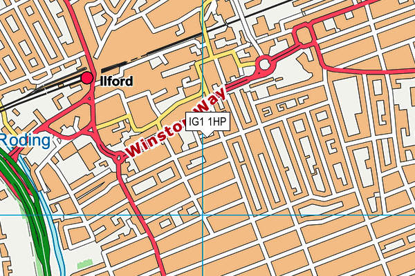 IG1 1HP map - OS VectorMap District (Ordnance Survey)