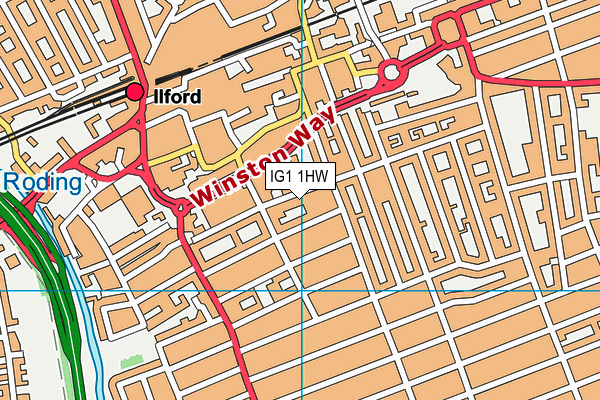 IG1 1HW map - OS VectorMap District (Ordnance Survey)