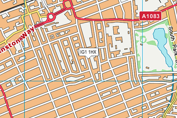 IG1 1HX map - OS VectorMap District (Ordnance Survey)