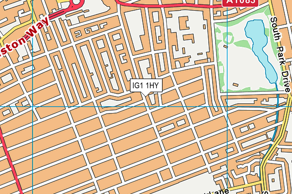 IG1 1HY map - OS VectorMap District (Ordnance Survey)