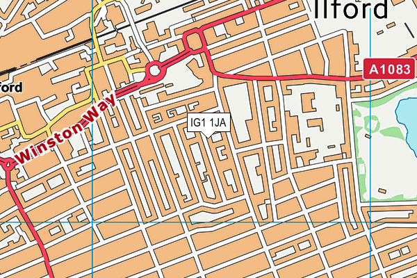 IG1 1JA map - OS VectorMap District (Ordnance Survey)