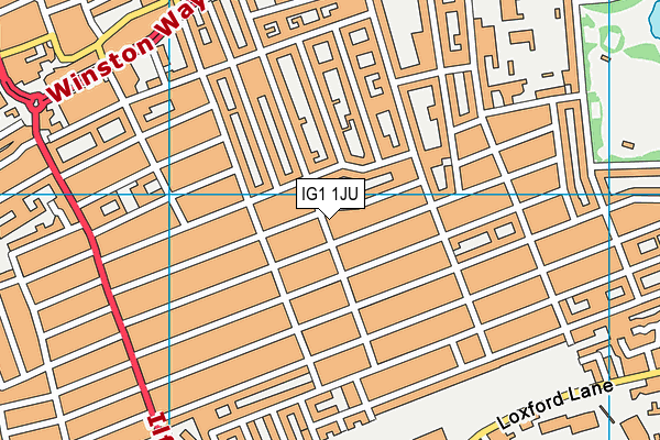 IG1 1JU map - OS VectorMap District (Ordnance Survey)