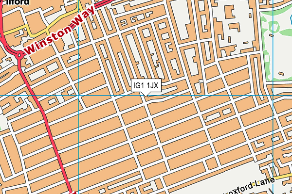IG1 1JX map - OS VectorMap District (Ordnance Survey)