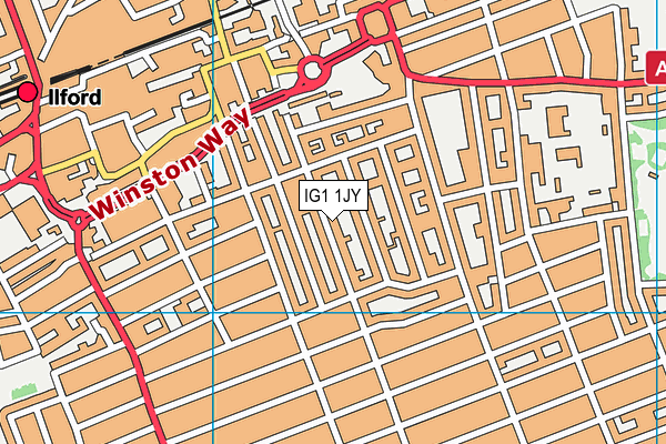 IG1 1JY map - OS VectorMap District (Ordnance Survey)