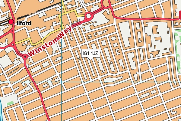 IG1 1JZ map - OS VectorMap District (Ordnance Survey)