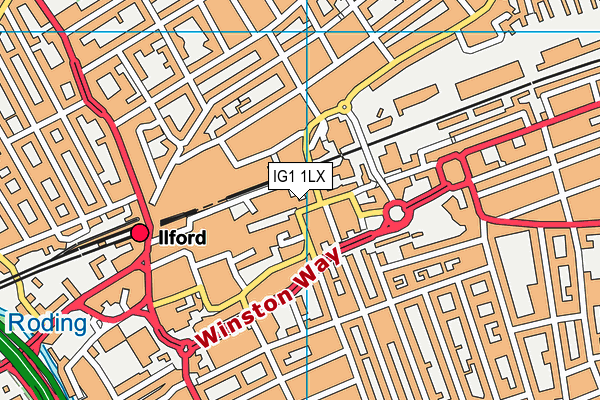 IG1 1LX map - OS VectorMap District (Ordnance Survey)