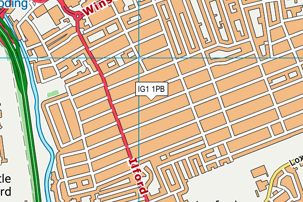 IG1 1PB map - OS VectorMap District (Ordnance Survey)