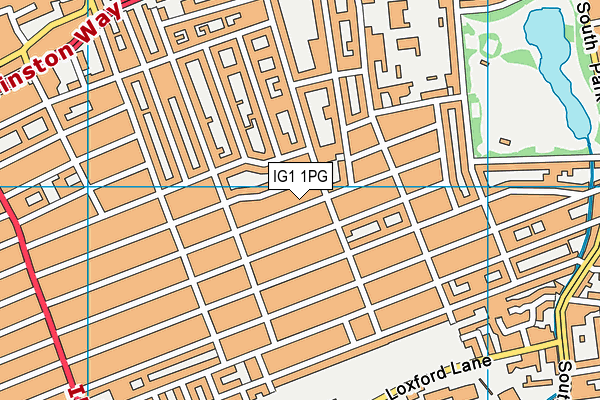 IG1 1PG map - OS VectorMap District (Ordnance Survey)