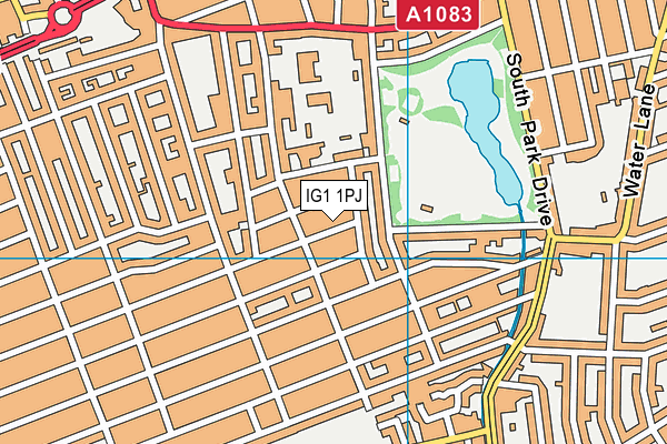 IG1 1PJ map - OS VectorMap District (Ordnance Survey)