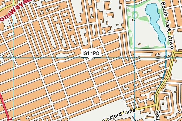 IG1 1PQ map - OS VectorMap District (Ordnance Survey)