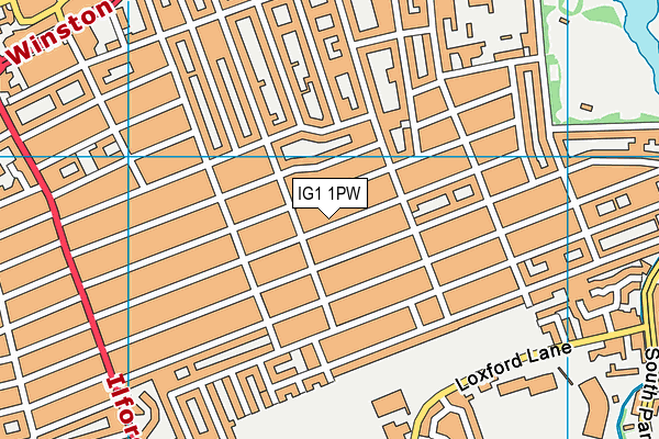 IG1 1PW map - OS VectorMap District (Ordnance Survey)