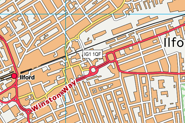 IG1 1QF map - OS VectorMap District (Ordnance Survey)