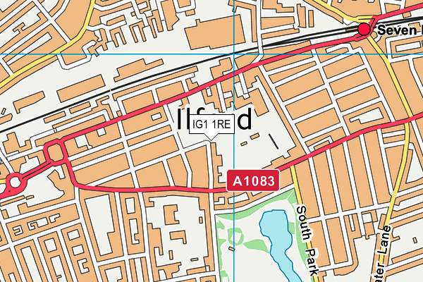 IG1 1RE map - OS VectorMap District (Ordnance Survey)