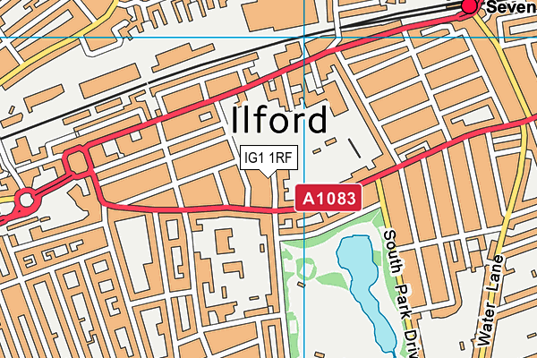 IG1 1RF map - OS VectorMap District (Ordnance Survey)