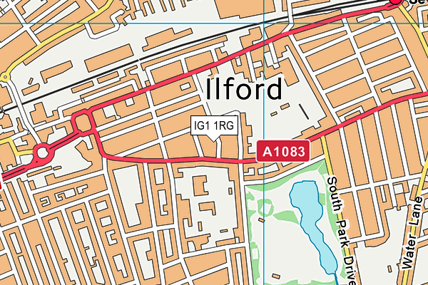 IG1 1RG map - OS VectorMap District (Ordnance Survey)