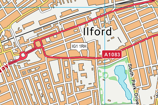 IG1 1RH map - OS VectorMap District (Ordnance Survey)