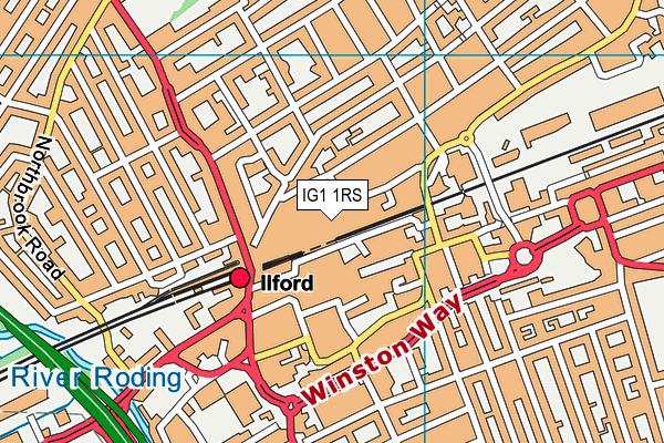 Puregym (London Ilford) map (IG1 1RS) - OS VectorMap District (Ordnance Survey)