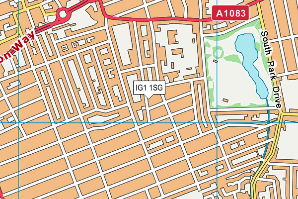 IG1 1SG map - OS VectorMap District (Ordnance Survey)