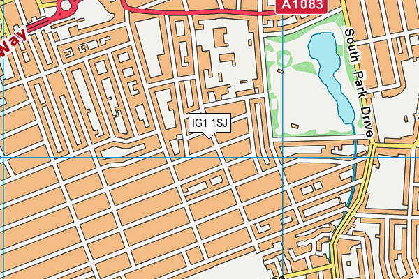 IG1 1SJ map - OS VectorMap District (Ordnance Survey)