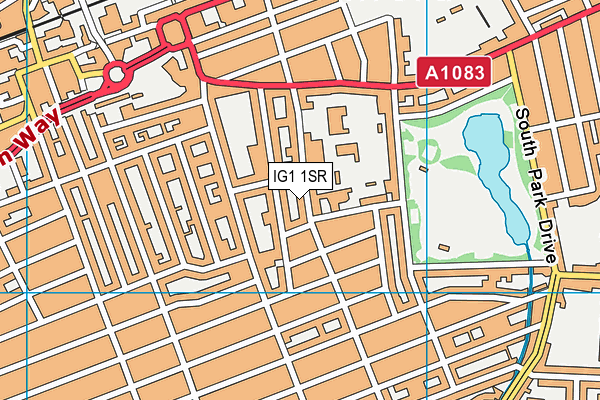 IG1 1SR map - OS VectorMap District (Ordnance Survey)